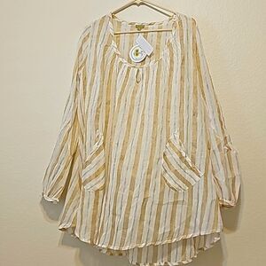 ECHO  long  sleeved Beach tunic size L